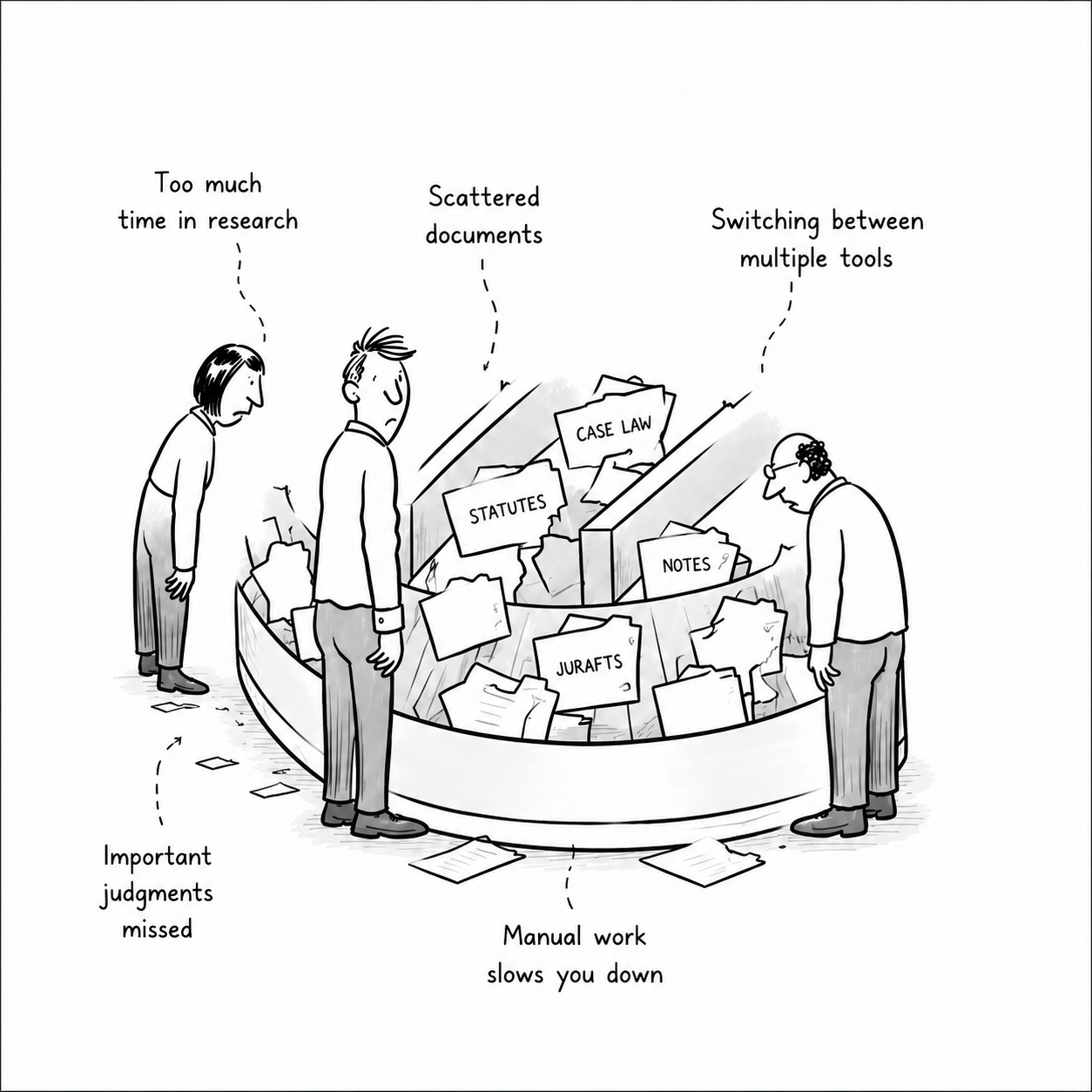 JurisIQ product workflow illustration